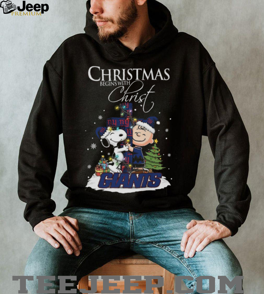 New York Giants Snoopy Begins With Christ And Friends Peanuts Christmas Shirt New York Giants Snoopy Begins With Christ And Friends Peanuts Christmas Shirt