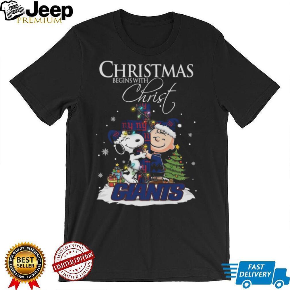 New York Giants Snoopy Begins With Christ And Friends Peanuts Christmas Shirt New York Giants Snoopy Begins With Christ And Friends Peanuts Christmas Shirt