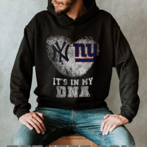 New York Yankees and Giants Split Heart T Shirt