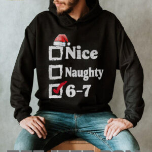 Nice Naughty 6 7 Meme 67 Christmas Six Seven Xmas Boys Kids T Shirt