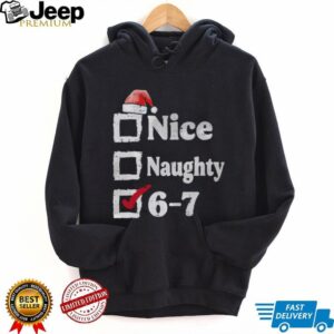 Nice Naughty 6 7 Meme 67 Christmas Six Seven Xmas Boys Kids T Shirt