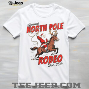 North Pole Rodeo Cowboy Santa Western Roping Christmas shirt