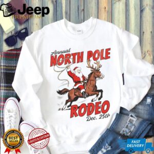 North Pole Rodeo Cowboy Santa Western Roping Christmas shirt