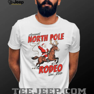 North Pole Rodeo Cowboy Santa Western Roping Christmas shirt