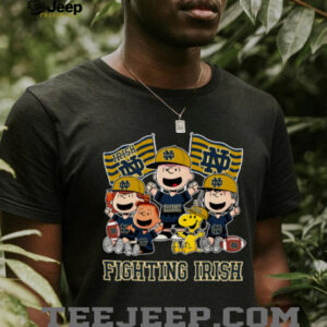 Notre Dame Fighting Irish Shop Snoopy Charlie Brown And Friends Irish Flags T Shirt