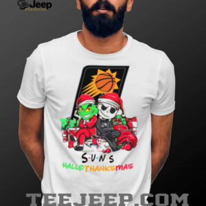 Official Baby Grinch And Jack Skellington Phoenix Suns Logo Hallothanksmas 2024 T Shirt