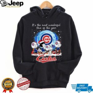 Official It’s The Most Wonderful Time Of The Years Peanuts Characters Chicago Cubs Merry Christmas Shirt