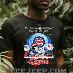 Official It’s The Most Wonderful Time Of The Years Peanuts Characters Chicago Cubs Merry Christmas Shirt