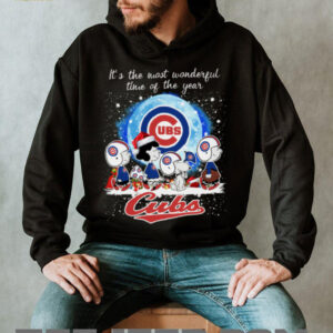 Official It’s The Most Wonderful Time Of The Years Peanuts Characters Chicago Cubs Merry Christmas Shirt