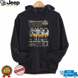 Officially Licensed Green Bay Packers 4X Super Bowl Commemorative T Shirt