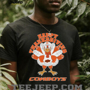 Oklahoma State Cowboys Turkey Helmet Happy Thanksgiving Shirt