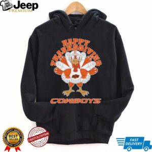 Oklahoma State Cowboys Turkey Helmet Happy Thanksgiving Shirt
