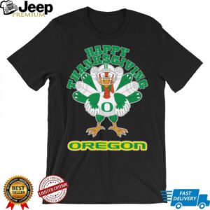 Oregon Ducks Turkey Helmet Happy Thanksgiving Shirt
