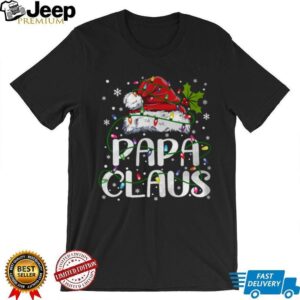 Papa Claus Christmas Lights Pajama Family Matching T Shirt