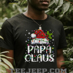Papa Claus Christmas Lights Pajama Family Matching T Shirt
