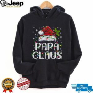 Papa Claus Christmas Lights Pajama Family Matching T Shirt