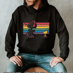 Peanuts Snoopy Roller Skating Rainbow Women’s T Shirt
