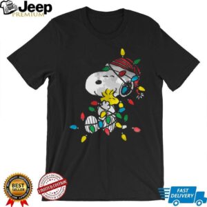 Peanuts   Snoopy Woodstock Christmas Lights T Shirt