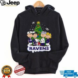 Peanuts Snoopy and Friends Baltimore Ravens Christmas Shirts