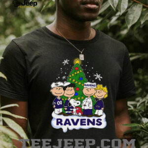 Peanuts Snoopy and Friends Baltimore Ravens Christmas Shirts