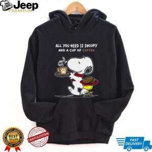 Peanuts Snoopy and Woodstock Coffee and Cookies T Shirt