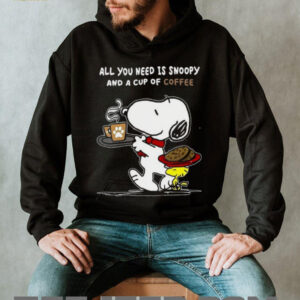 Peanuts Snoopy and Woodstock Coffee and Cookies T Shirt
