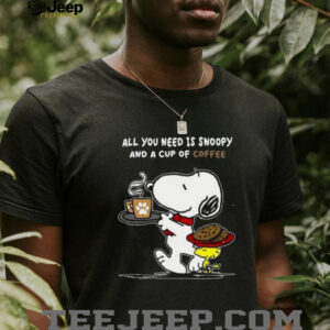 Peanuts Snoopy and Woodstock Coffee and Cookies T Shirt