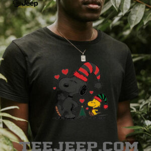Peanuts Snoopy and Woodstock Holiday Christmas Tree T Shirt