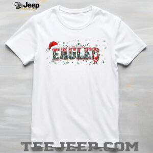 Philadelphia Eagle Football Santa hat light bulb Tis The Season Merry Christmas shirt
