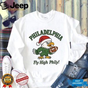Philadelphia Eagles football mascot Santa hat Fly High Phily NFL Football shirt