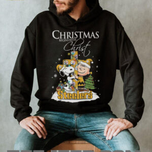 Pittsburgh Steelers Snoopy Begins With Christ And Friends Peanuts Christmas Shirt