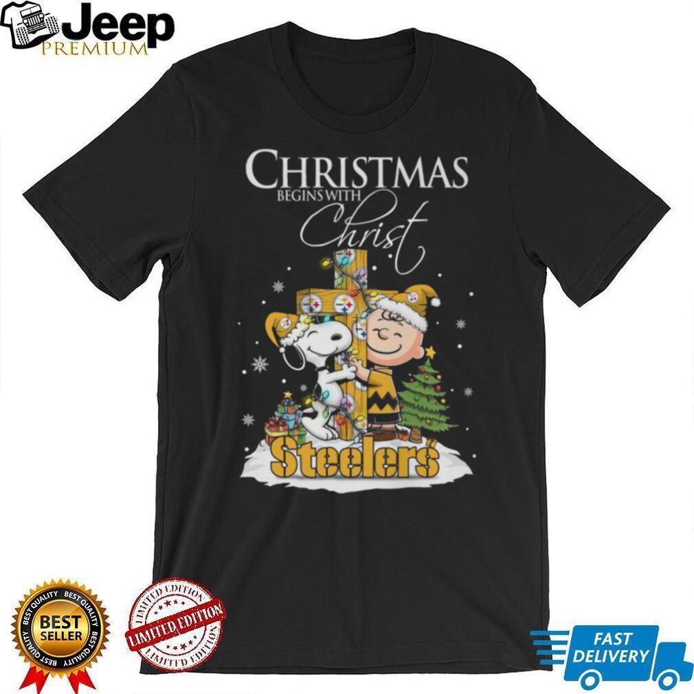 Pittsburgh Steelers Snoopy Begins With Christ And Friends Peanuts Christmas Shirt Pittsburgh Steelers Snoopy Begins With Christ And Friends Peanuts Christmas Shirt