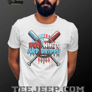 Red White and Drippy Baseball T shirt Red White and Drippy Baseball T shirt