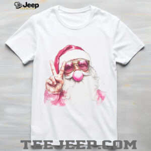 Retro Santa Christmas Blowing Bubble, Vintage Merry Christmas Sweater, Funny Santa With Sunglasses Xmas Holiday Shirt