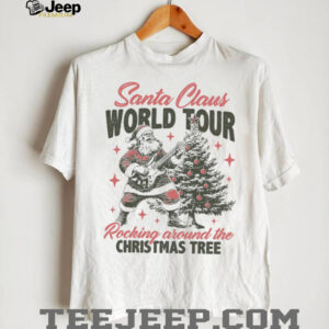 Retro Santa Claus Shirt, Vintage Merry Christmas Sweater, Funny Santa Rocking Around Christmas Tree Shirt