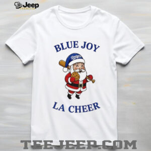 Santa Claus Los Angeles Dodgers Blue Joy LA Cheer Baseball MLB Christmas shirt