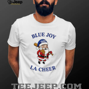 Santa Claus Los Angeles Dodgers Blue Joy LA Cheer Baseball MLB Christmas shirt