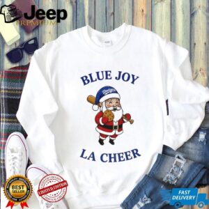Santa Claus Los Angeles Dodgers Blue Joy LA Cheer Baseball MLB Christmas shirt
