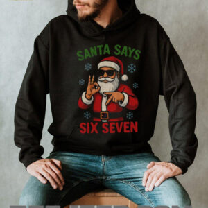 Santa Claus Santa says six seven meme Merry Christmas shirt