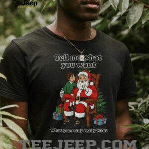 Santa Claus tell me what you want what you really really want Father Christmas shirt