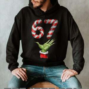 Santa Six Seven 67 Meme Christmas 67 Candy Cane Kids Boys T Shirt