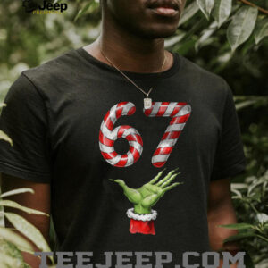 Santa Six Seven 67 Meme Christmas 67 Candy Cane Kids Boys T Shirt