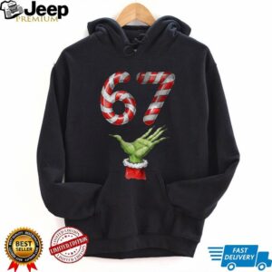 Santa Six Seven 67 Meme Christmas 67 Candy Cane Kids Boys T Shirt