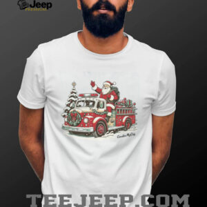 Santa and Firetruck Christmas T Shirt Santa and Firetruck Christmas T Shirt
