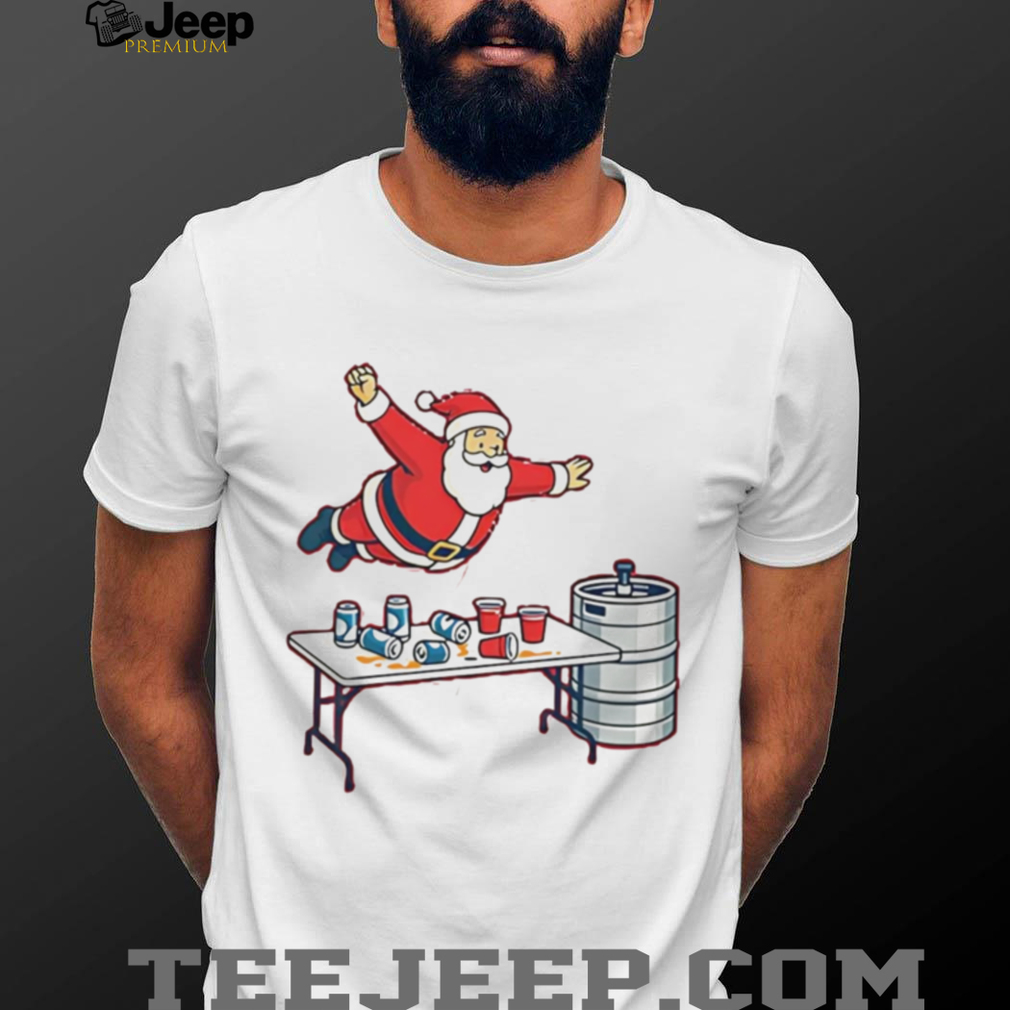 Santa beer pong table dive Christmas shirt Santa beer pong table dive Christmas shirt