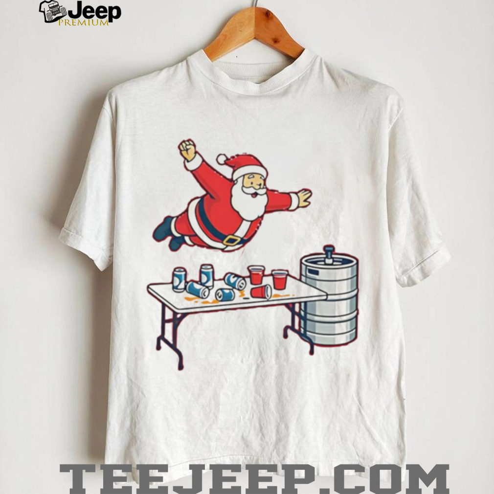 Santa beer pong table dive Christmas shirt Santa beer pong table dive Christmas shirt