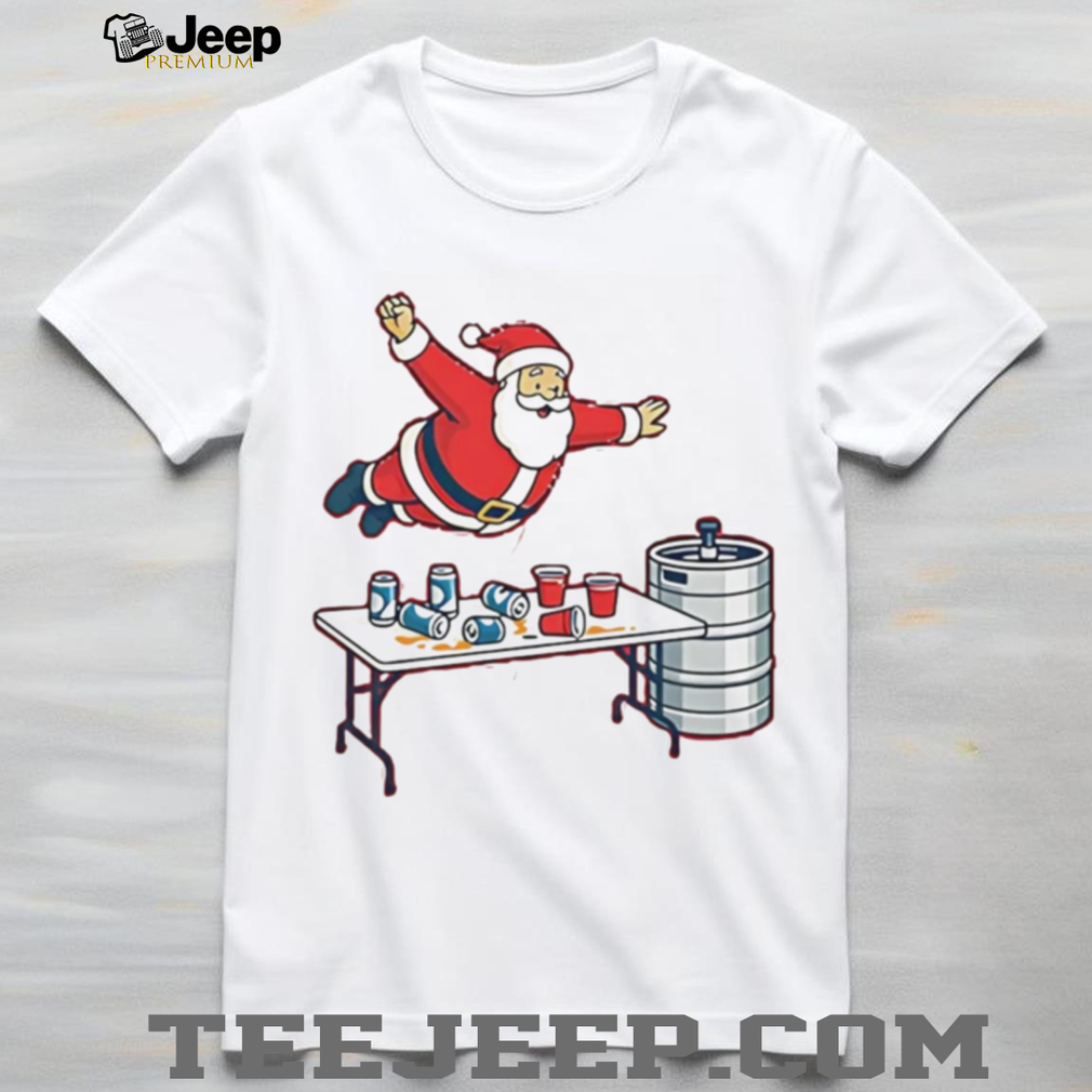 Santa beer pong table dive Christmas shirt Santa beer pong table dive Christmas shirt