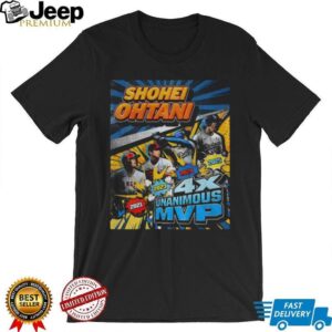 Shohei Ohtani is superhuman Los Angeles Dodgers MVP Unanimous 2021 2025 poster vintage shirt