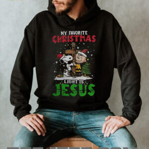 Snoopy Charlie Brown My Favorite Christmas Light Is Jesus shirt