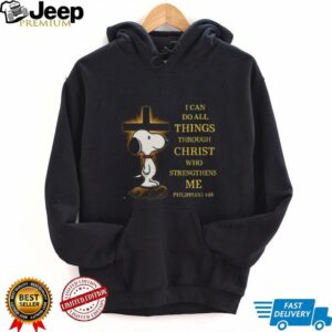 Snoopy I Can Do All Things Through Christ T Shirt, Philippians 413 Bible Verse Tee